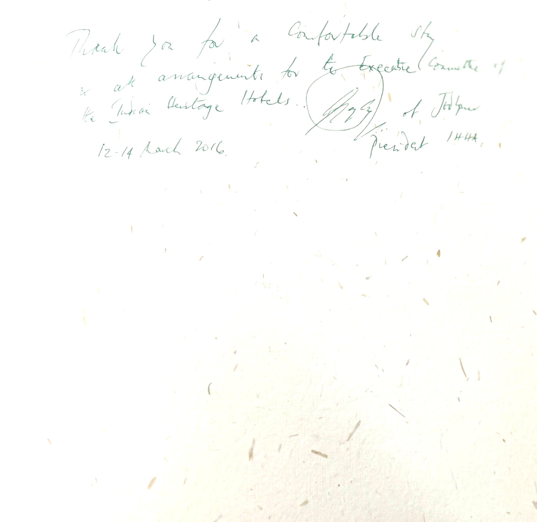 Maharaja Gaj Singh II's Experience